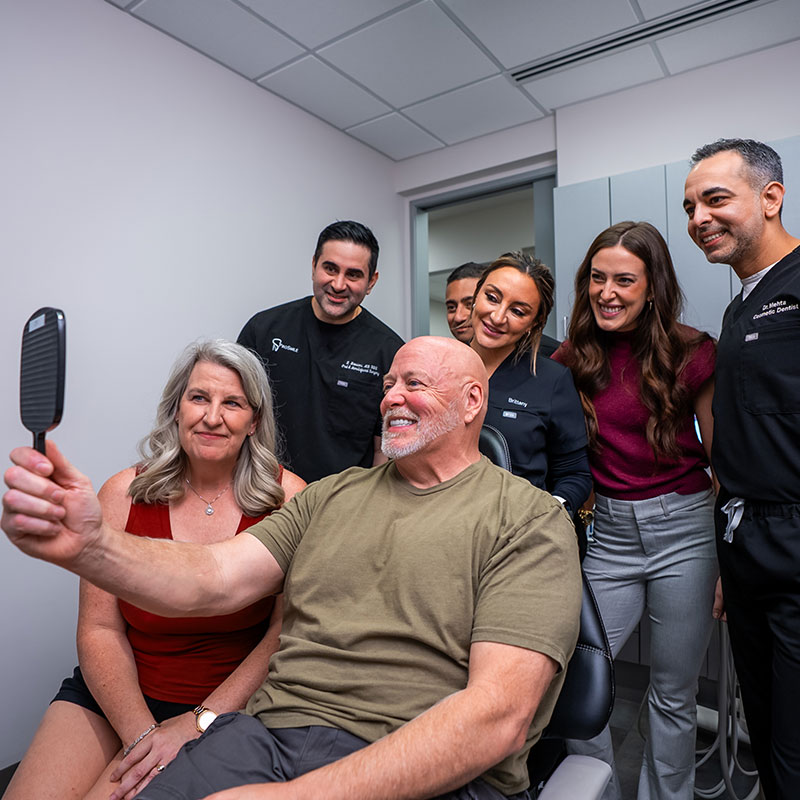 Doctor and Patient looking into mirror
