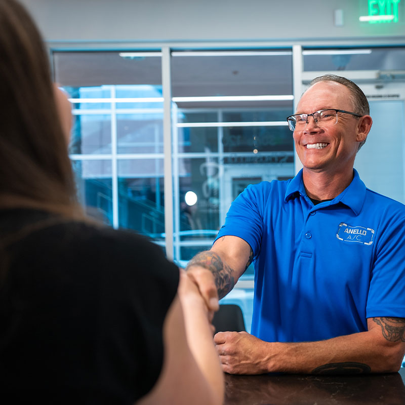 Patient checking into dental office