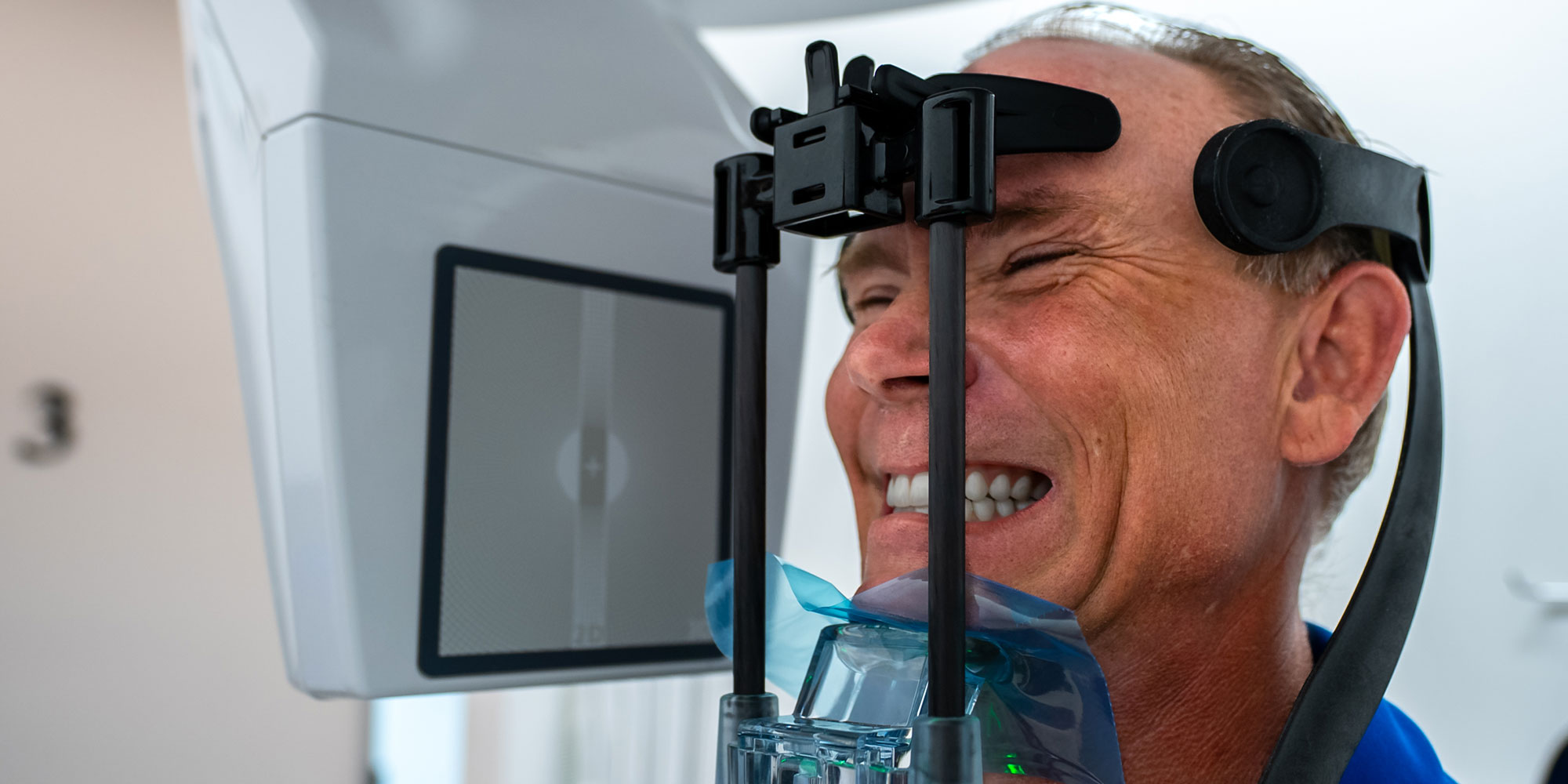 Patient taking a dental x-ray