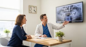 Dental consultation for a second opinion in a modern dental office